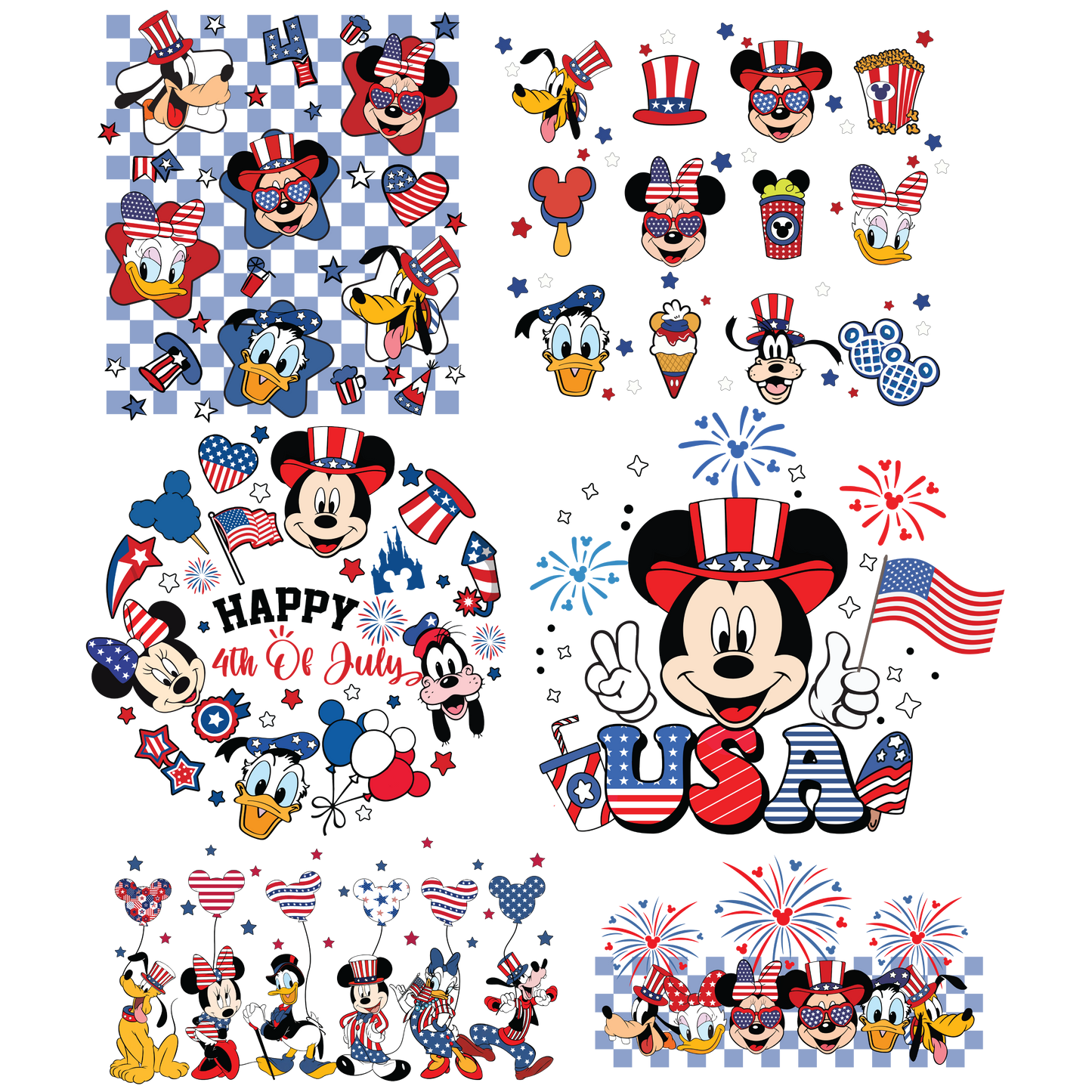 22x24 Pre-made Disney 4th of July DTF Gang Sheet 2