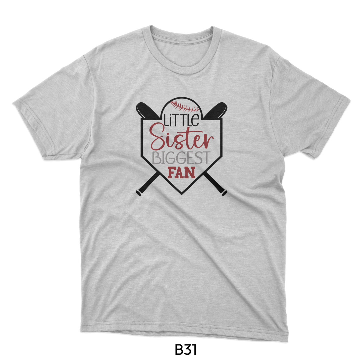 Little Sister Biggest Fan - Baseball Design (B31)