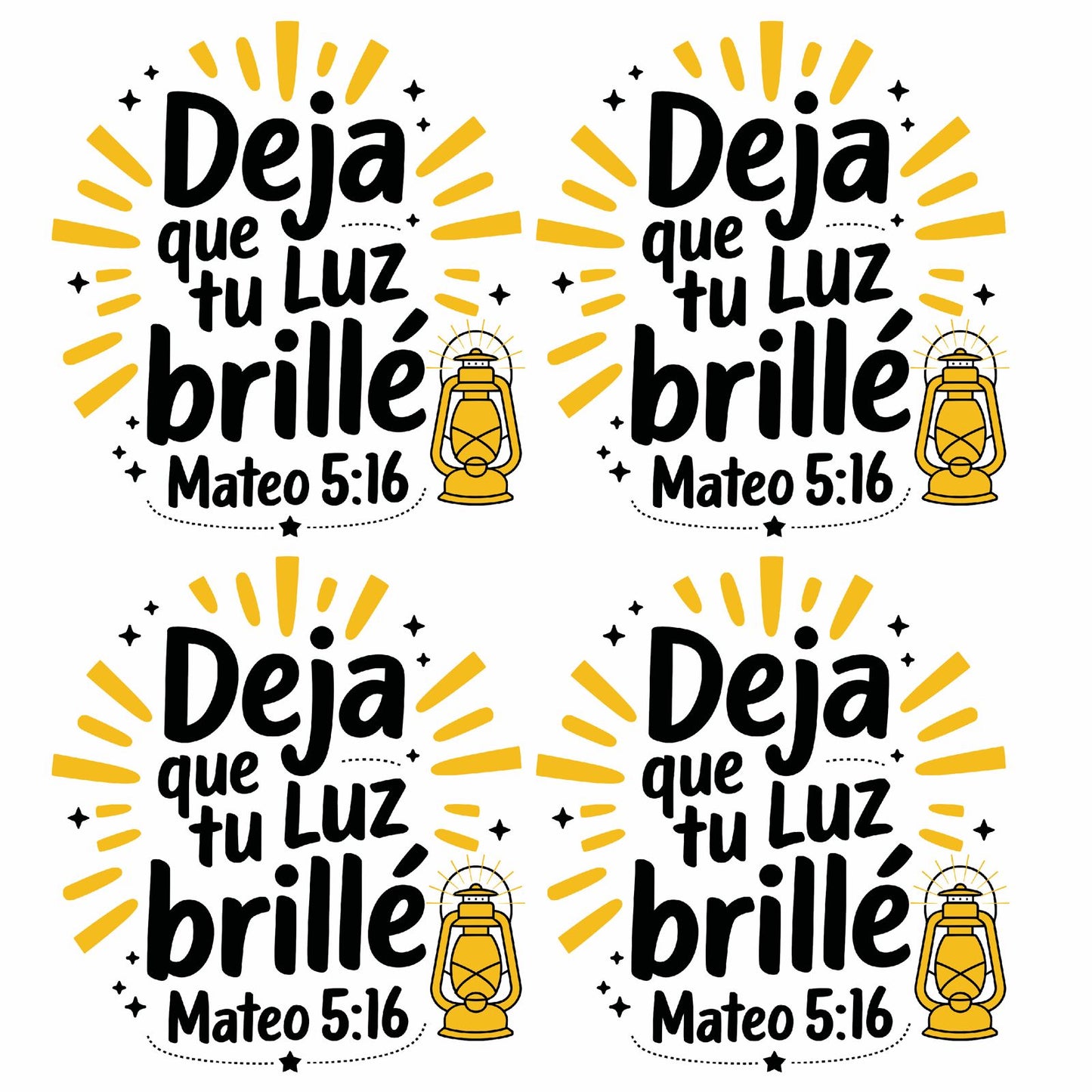 22x24 Pre-made "DEJA QUE TU LUZ BRILLE" DTF Gang Sheet
