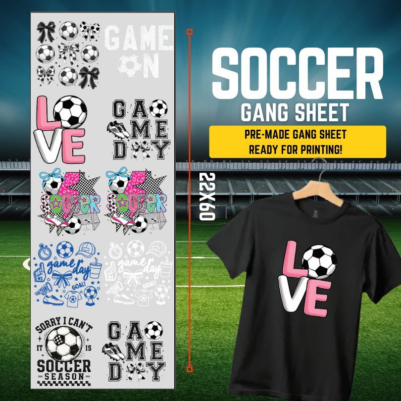 22x60 Soccer DTF Gang Sheet