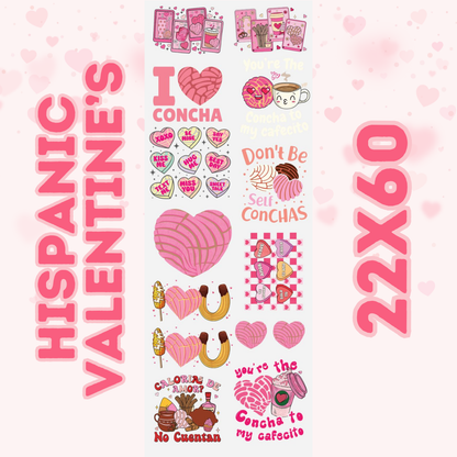 22x60 Pre-made Hispanic Valentine's Day DTF Gang Sheet