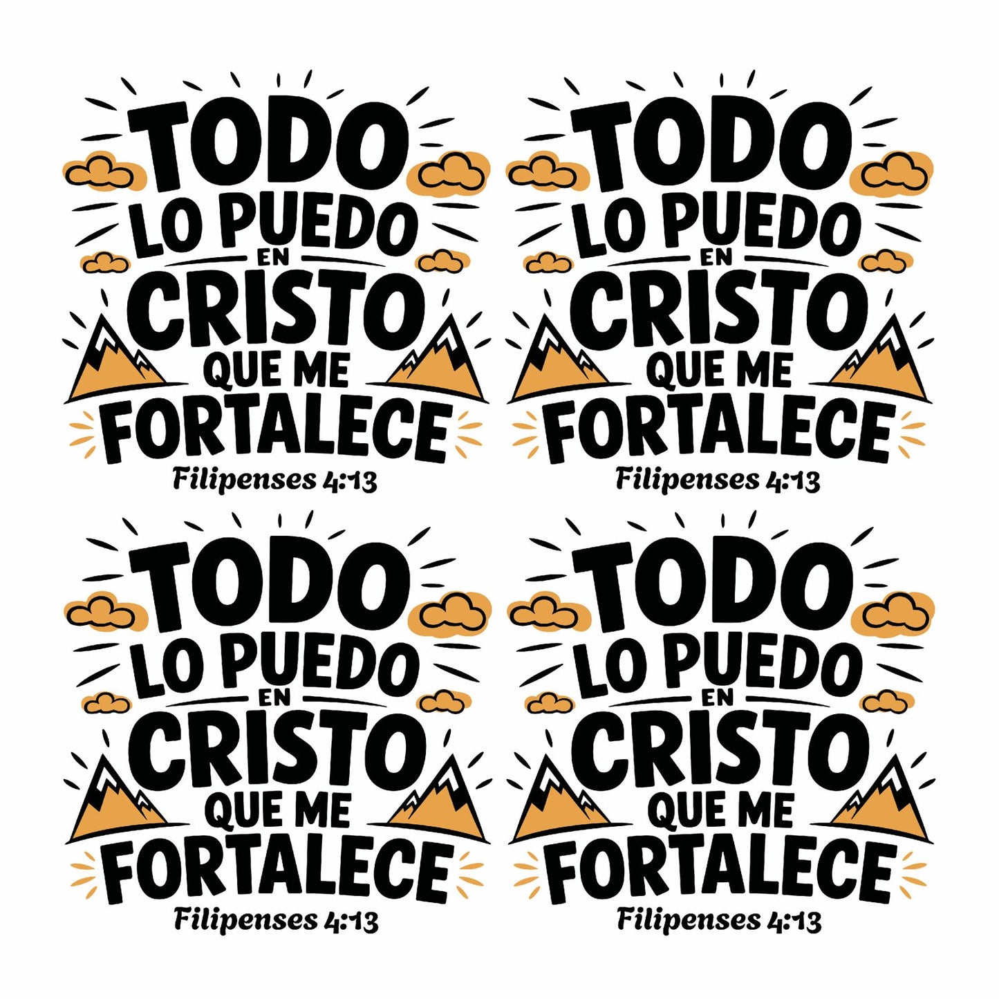 22x24 Pre-made "TODO LO PUEDO EN CRISTO" DTF Gang Sheet