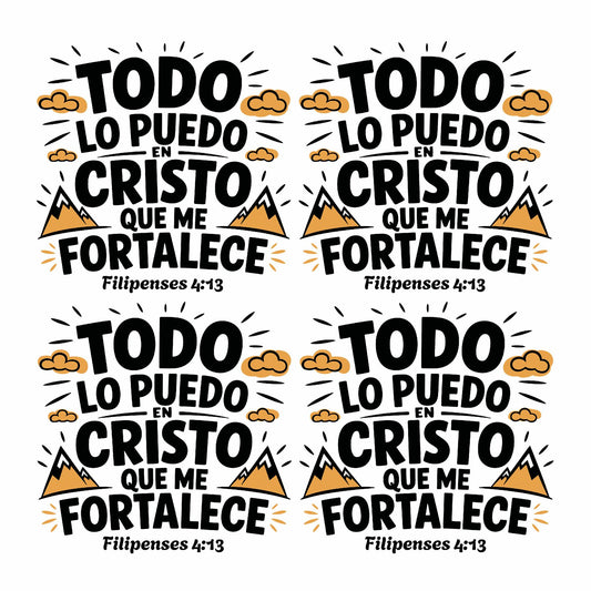 22x24 Pre-made "TODO LO PUEDO EN CRISTO" DTF Gang Sheet